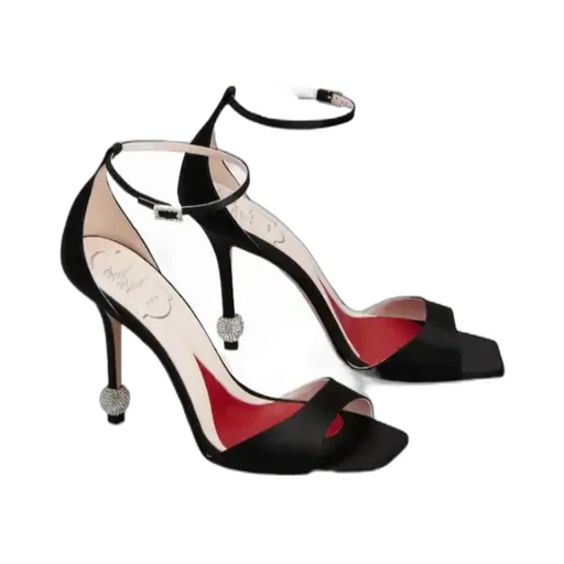Embellished Satin Heel Sandals