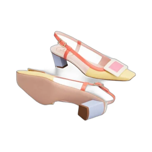 Covered Buckle Slingback Pumps