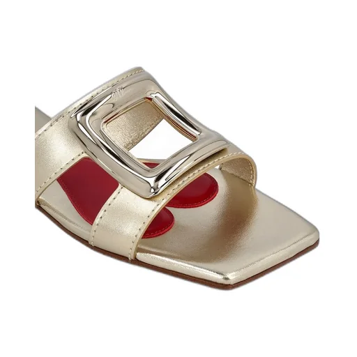 Buckle Detailed Square-Toe Sandals