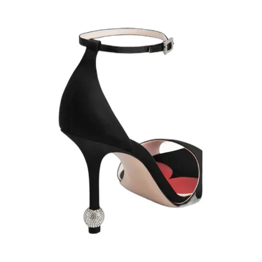 Embellished Satin Heel Sandals