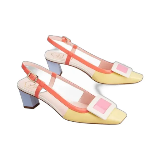 Covered Buckle Slingback Pumps