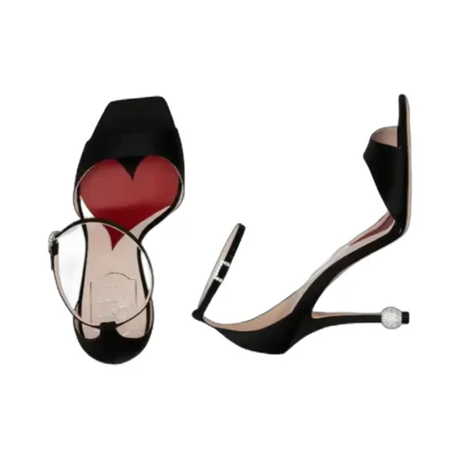 Embellished Satin Heel Sandals