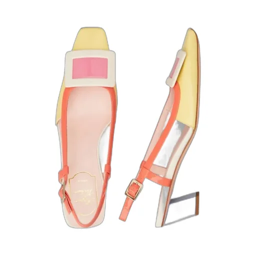 Covered Buckle Slingback Pumps