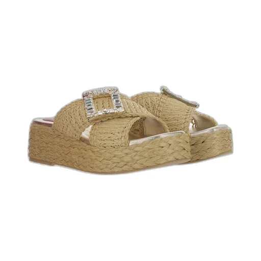 Wedge Mules In Raffia