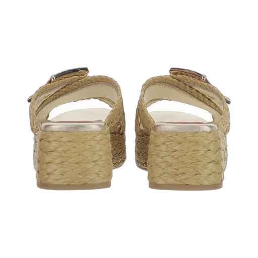 Wedge Mules In Raffia