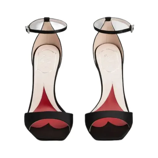 Embellished Satin Heel Sandals