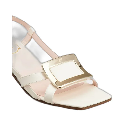 Belle Vivier Metal Buckle Sandals In Patent Leather