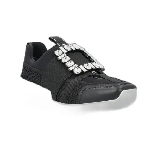 Viv' Go Rhinestone Buckle Sneakers In Technical Fabrics