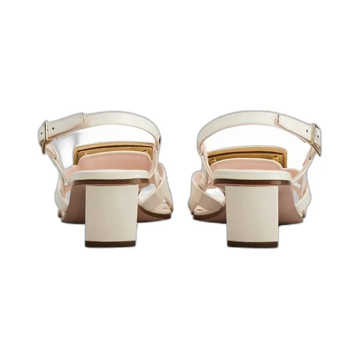 Belle Vivier Metal Buckle Sandals In Patent Leather