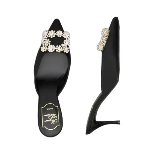 Buckle Embellished Slip-On Mules