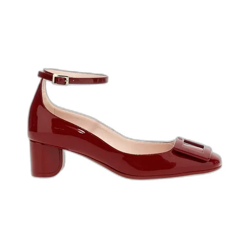 Roundy Ankle-Strap Buckle Pumps