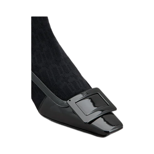 Belle Vivier Sock Lacquered Buckle Ankle Boots