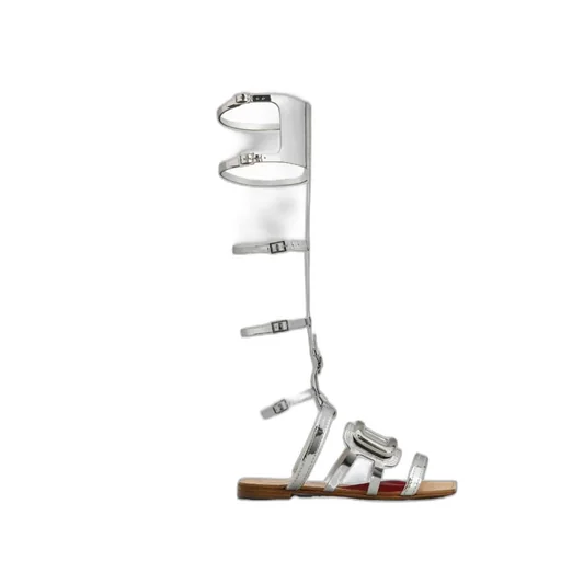 Metal Buckle Leather Sandals