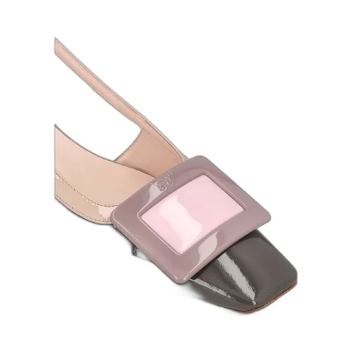 Covered Buckle Slingback Pumps