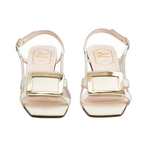 Belle Vivier Metal Buckle Sandals In Patent Leather