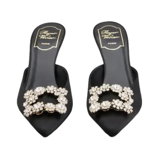 Buckle Embellished Slip-On Mules