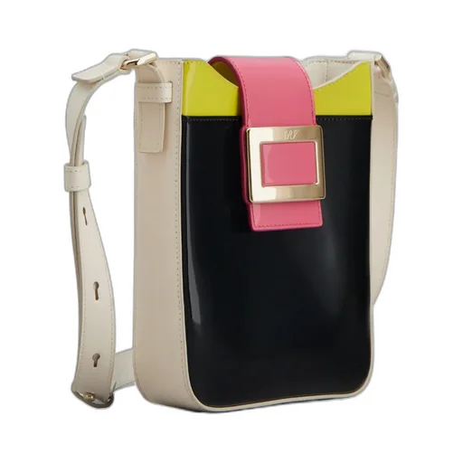 Logo Engraved Color Blocked Crossbody Bag