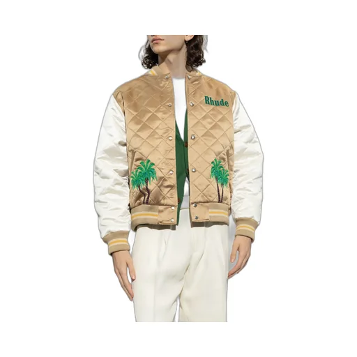 Diamond Quilted Satin Bomber Jacket