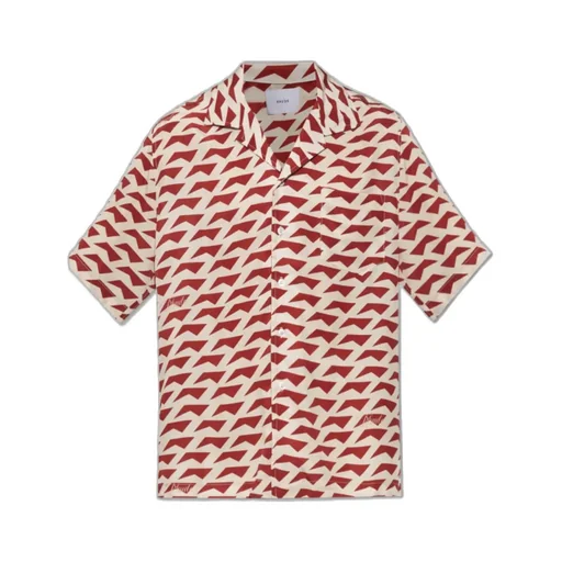 Geometric-Pattern Silk Shirt