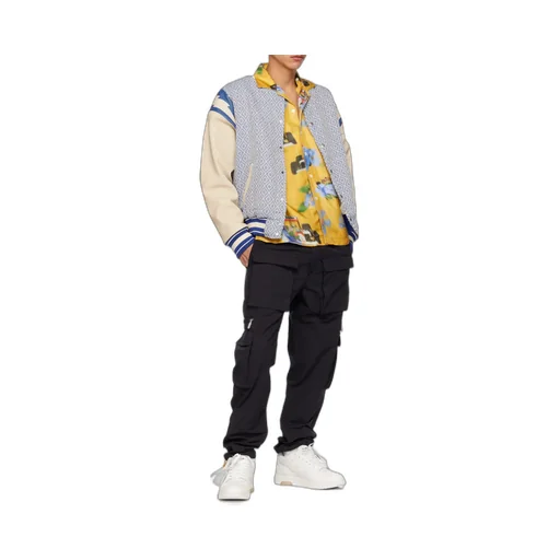 Diamond-Jacquard Varsity Jacket