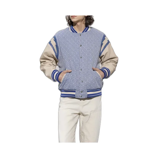 Diamond-Jacquard Varsity Jacket