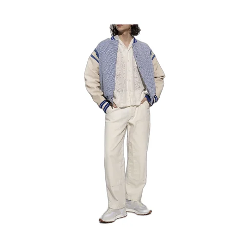 Diamond-Jacquard Varsity Jacket