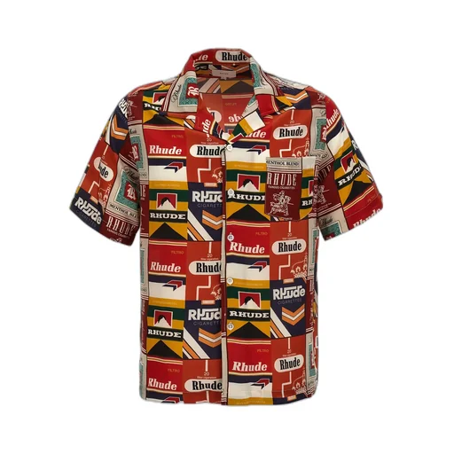 Cigarette Printed Short-Sleeved Shirt