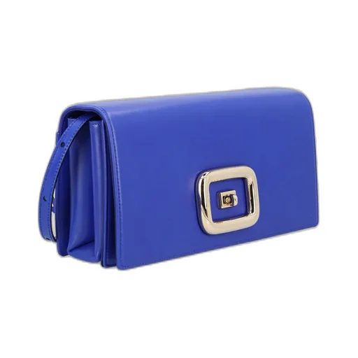 Embossed-Logo Leather Shoulder Bag