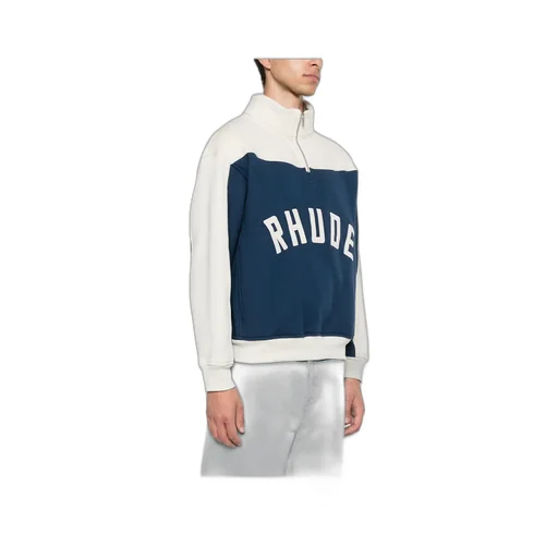 Contrast Quarter-Zip Varsity Sweatshirt
