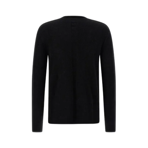 Rick Owens Concordians Ls Top In Black Alpaca Grid Knit