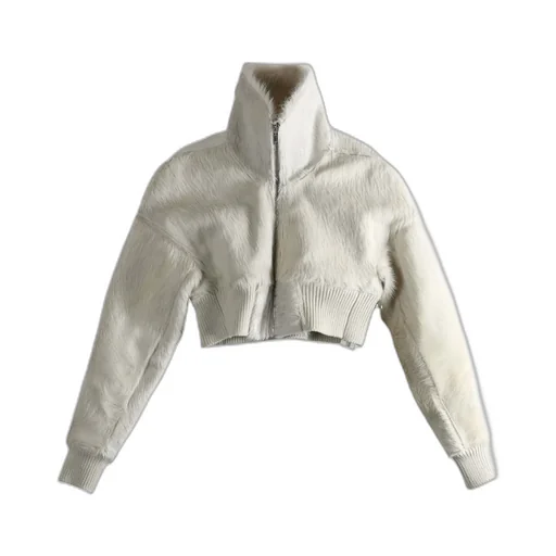 Long-Sleeved Leather Jacket