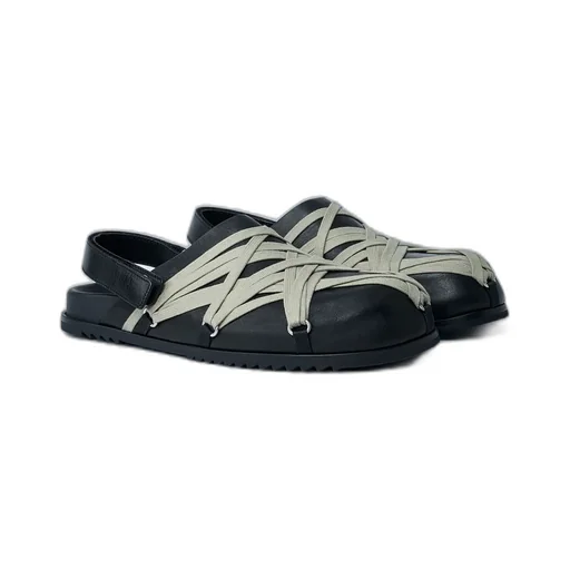 Granola Lace-Up Leather Clogs