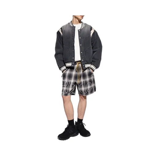 Plaid Logo Drawstring Shorts