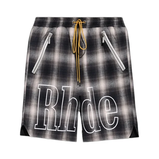 Plaid Logo Drawstring Shorts