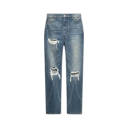 Mid Rise Boxer Distressed Jeans