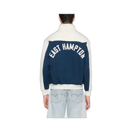 Contrast Quarter-Zip Varsity Sweatshirt