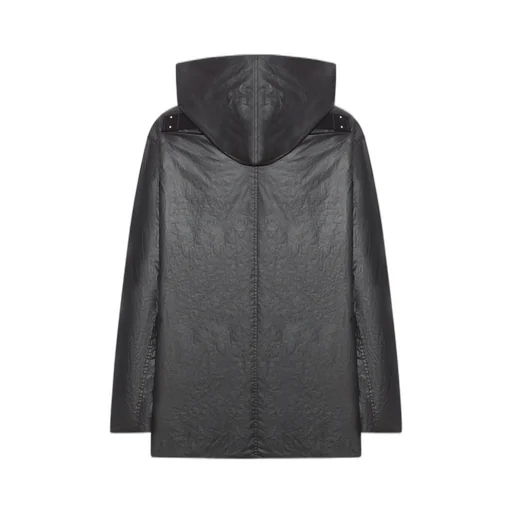 Rick Owens Concordians Runway Cropped Mac In Black Coated Poplin