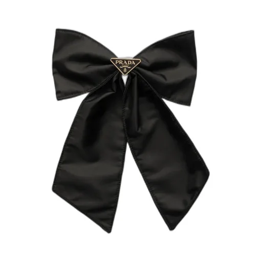Triangle-Logo Bow Hair Clip