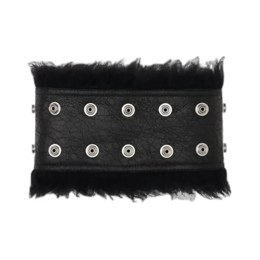 Shearling-Trimmed Metal-Eyelet Scarf