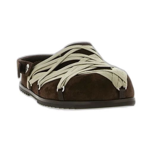 Rick Owens Concordians Megalace® Mule Granola In Brown Suede Leather