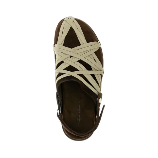 Rick Owens Concordians Megalace® Mule Granola In Brown Suede Leather