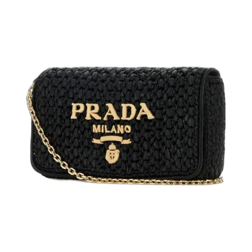 Logo-Embroidered Chain-Linked Crochet Shoulder Bag