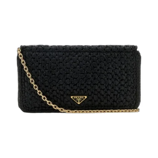 Logo-Embroidered Chain-Linked Crochet Shoulder Bag