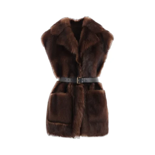 Sleeveless Belted Gilet