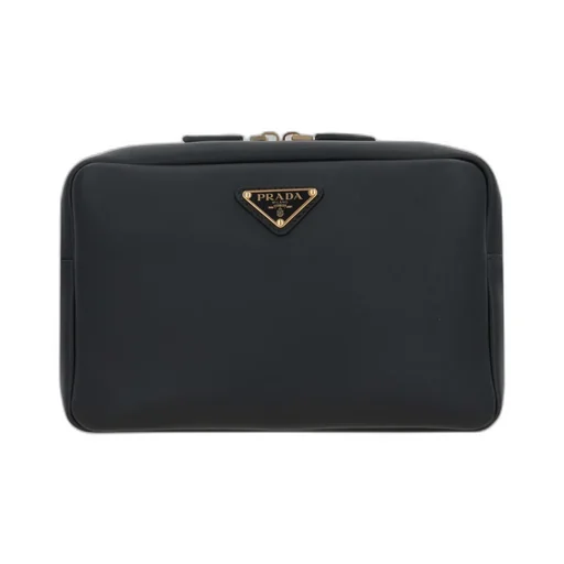 Triangle-Logo Zipped Shoulder Bag