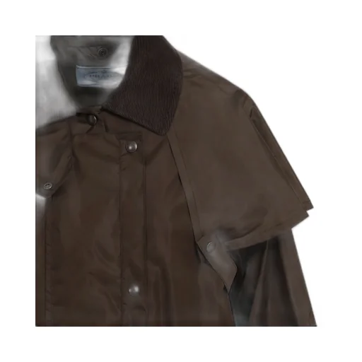 Corduroy-Collar Long-Sleeved Storm Jacket
