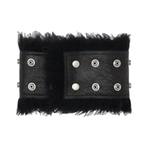 Shearling-Trimmed Metal-Eyelet Scarf