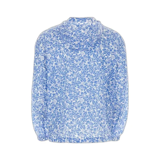 Floral-Printed Zipped Hooded Jacket