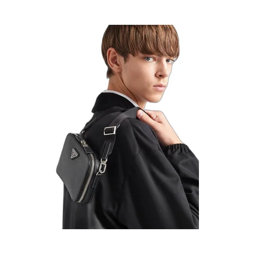Logo Plaque Zipped Small Shoulder Bag