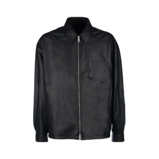 Zip-Up Leather Jacket